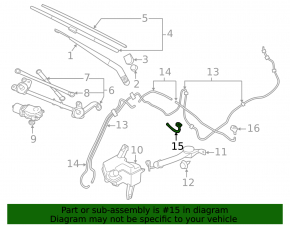 Right front windshield washer nozzle for Nissan Leaf 11-12