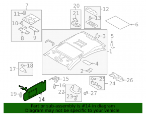 Right visor VW CC 08-17 gray, without hook, dented
