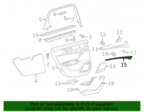 Audi A6 C8 19-24 chrome rear right door panel trim trim