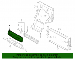 Upper radiator duct for the Audi E-Tron 19-23