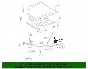 Hood hinge right Toyota Camry v30 2.4