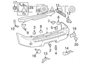 Rear Bumper Bracket Left External Toyota Sequoia 08-16 Front