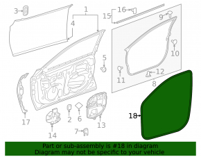 Front left door seal for Lexus ES250 ES300h ES350 19-26