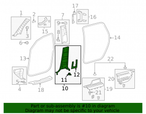 Center pillar trim lower left Toyota Sequoia 08-11 brown