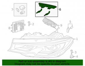 Left headlight mount for BMW 3 G20 23-25