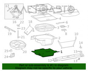 Jeep Cherokee KL 14-18 trunk floor covering felt