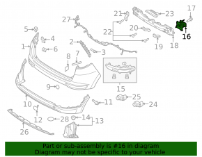 Right rear bumper reinforcement bracket for Kia Sportage 17-22 (metal)
