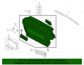Radiator grill grill Audi A3 8V 15-16