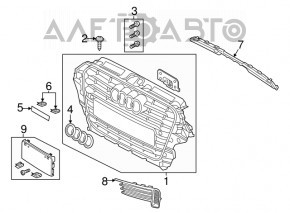 Radiator grill grill Audi A3 8V 15-16