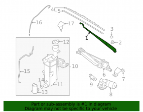 Left wiper arm Hyundai Elantra 21-23