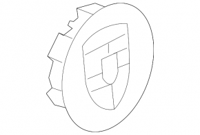Wheel center cap for Porsche Cayenne 19-23 chrome, color emblem