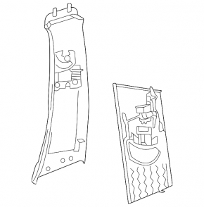 Mercedes X247 GLB 20-26 black center pillar trim, upper left belt
