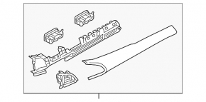 Right front panel trim for Mazda 3 19 - black with gray, brown stitching, with deflectors
