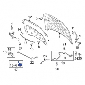 Left bonnet lock Ford Fusion mk5 13-20 Without sensor