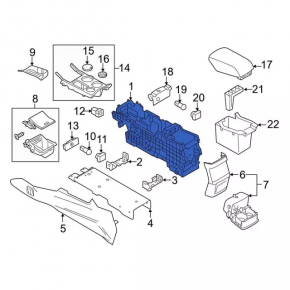 Console central armrest Ford Explorer 16-19