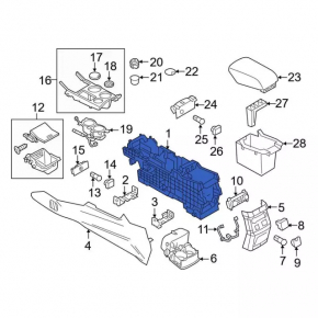 Console central armrest Ford Explorer 16-19