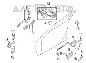 Door handle outer front left Mazda6 09-13