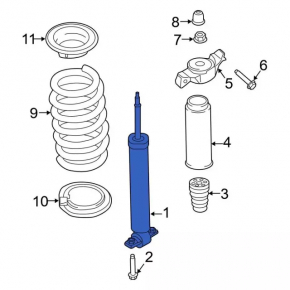 Rear shock absorber left Ford Edge 19- 2.0T with support