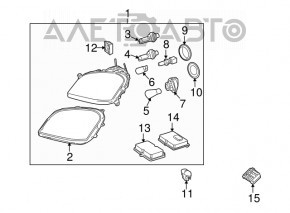 Headlight front left Mercedes W164 ML 05-08 bare halogen