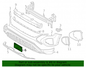 VW Atlas 24-25 Front Bumper License Plate