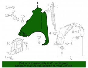 Front right fender Chevrolet Spark 16-22