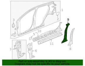Body pillar central left Chevrolet Bolt EUV 22-23 on the body