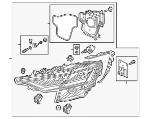 Right front headlight assembly for the Audi Q8 19-25 LED, Matrix beam