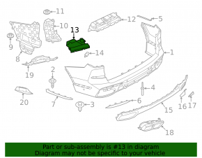 Rear bumper mount center left BMW X7 G07 19-26 M-Sport broken
