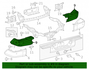 Right rear bumper reinforcement for Toyota Tundra 14-21