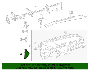 Side dashboard trim right Toyota Avalon 13-18 black