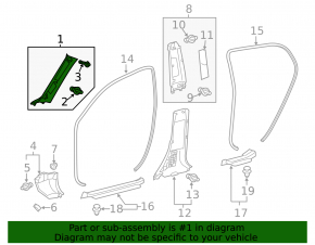 Front pillar trim upper right Lexus CT200h 11-17 beige