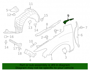 Windscreen wiper seal right Nissan Maxima A36 16-23