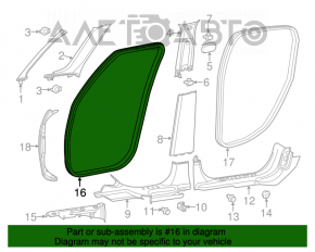 Door seal front left Fiat 500L 14-