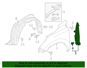 Wing seal door-wing right Honda CRV 17-22