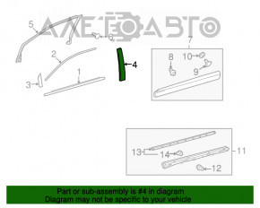 Front right side door trim for Lexus RX350 RX450h 10-15 rear