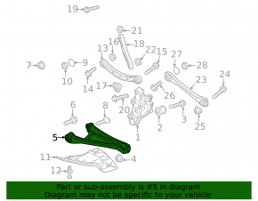 Lower rear left control arm for VW Touareg 11-17, rusty