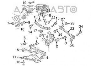 Lower rear left control arm for VW Touareg 11-17, rusty