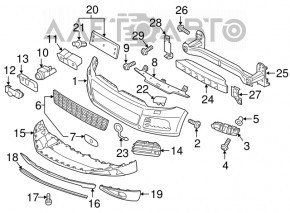 Front bumper reinforcement bracket left VW Touareg 11-14