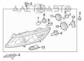 Front bumper bracket metal right Kia Optima 11-13 prerest
