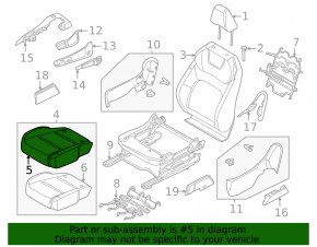 Nissan Ariya 23-25 passenger seat with airbag, manual, heated, black leatherette with Alcantara insert