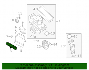 Air intake mesh Audi A4 B8 08-16 2.0T