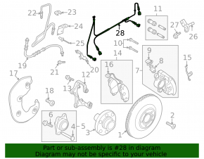 Front right ABS sensor wire for Audi A4 B8 08-16