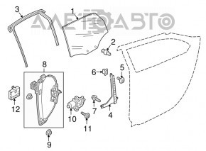 Window lift mechanism rear right Audi A4 B9 17-