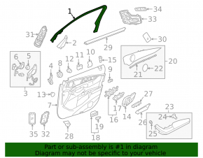 Door frame inner front right Mercedes W213 E 17-23