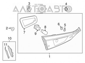 Lamp inside trunk lid left Mazda 3 14-16 BM led