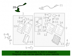 Right rear seat lock for Mazda 3 19-22 4d with cable, Japan built