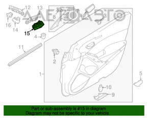 Front left window lift control Mazda 6 13-21 black with chrome, 4 auto