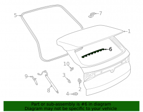 Rubber seal for trunk door Volkswagen ID.4 21-23 upper