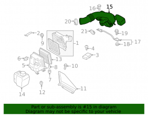Air duct Subaru Outback 10-14 3.6