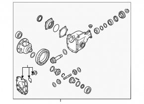 Front axle Infiniti Q50 16-24 3.0T AWD